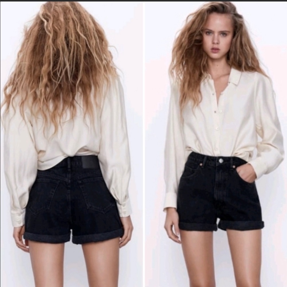 Zara Hi-Rise Jean Shorts 10 Mom Jeans